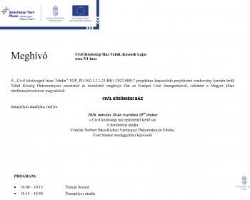 Civil közösségi ház átadója